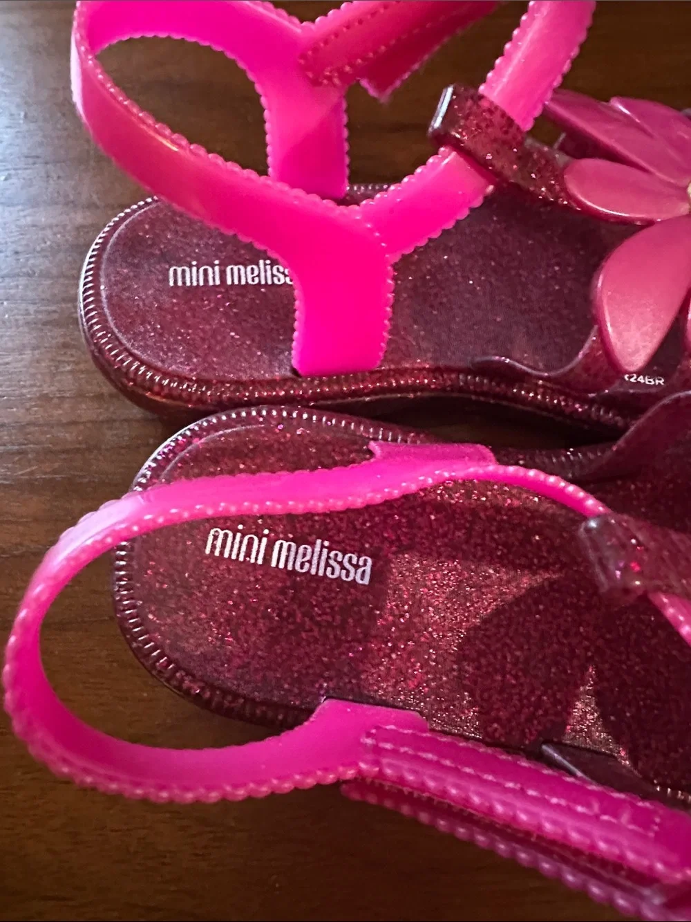 Mini Melissa Hip Bloomy Pink Glitter Daisy Jelly Sandals Toddler 12